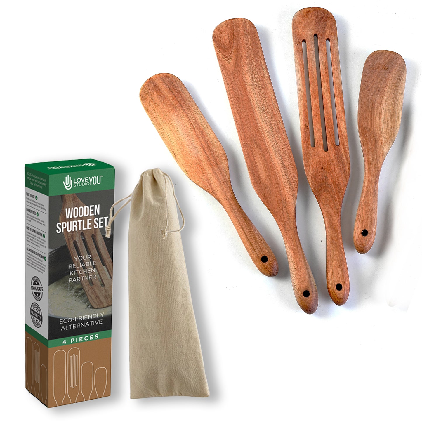 4 Pcs. Wooden Spurtle