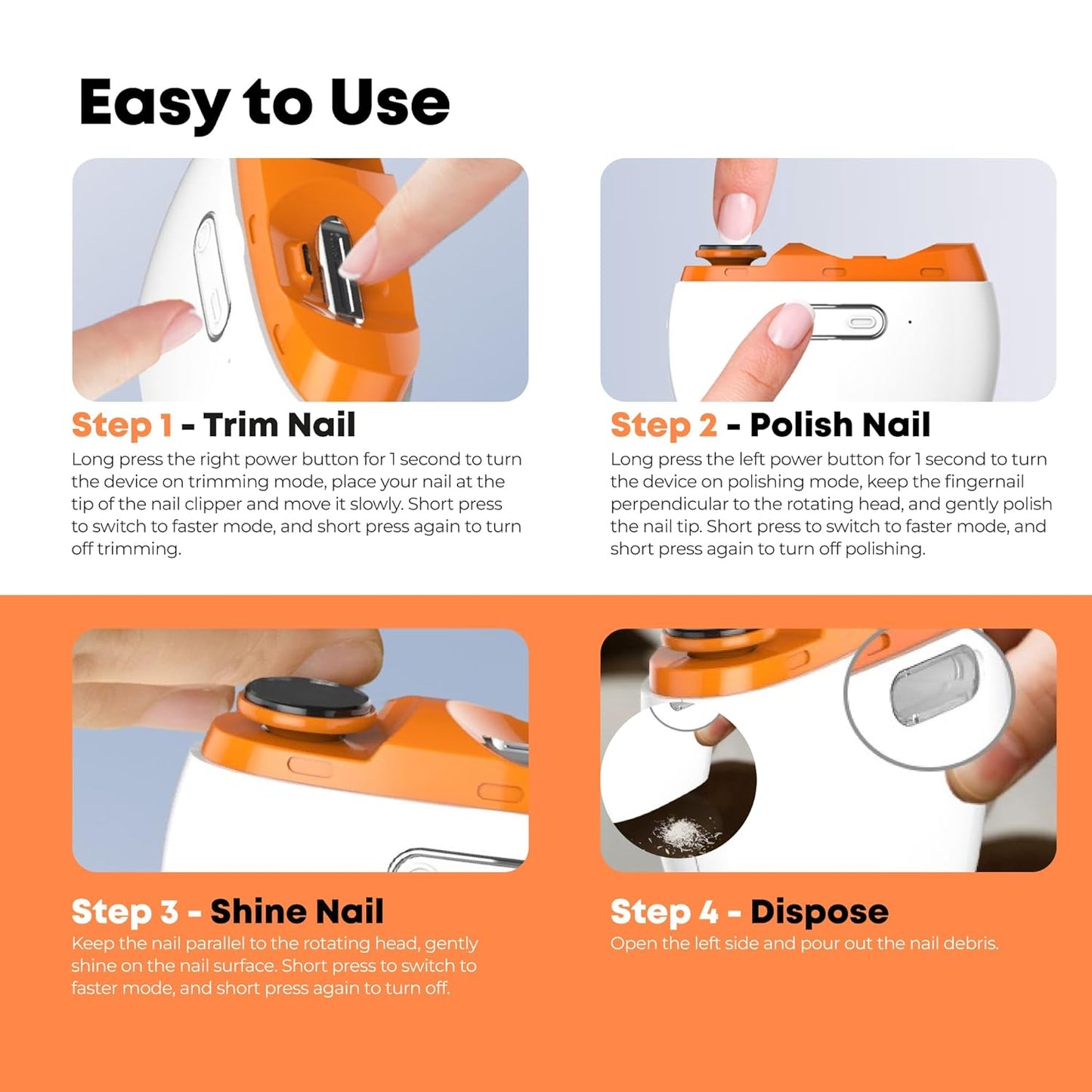 Electric Automatic Nail Clipper Trimmer