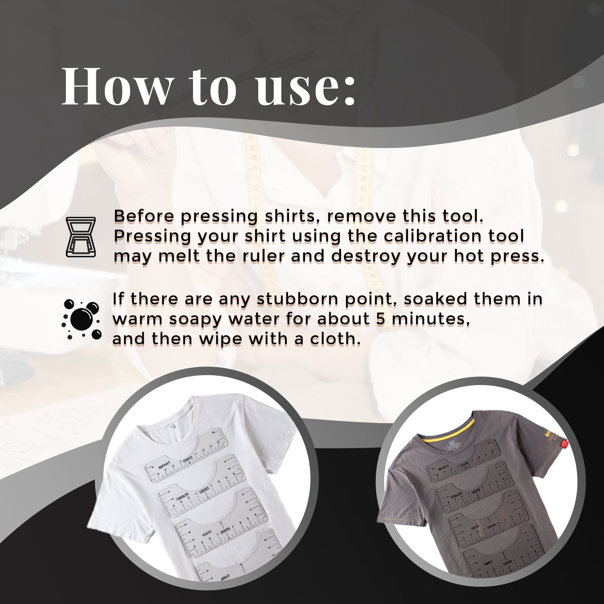 4pcs T-Shirt Alignment Ruler T-Shirt Ruler Guide to Center Designs